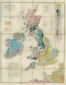 Phillips Prints: Geological map of the British Isles (Phillips, 1838)