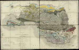 Yates Prints: Geological map of Glamorgan (Greenough/Smith 1799-1818)