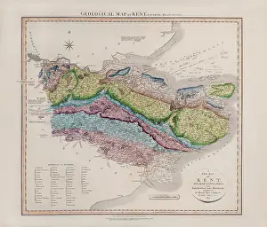 Smiths Prints: Geological Map of Kent (William Smith, 1819)