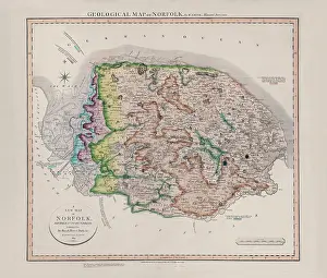Smiths Prints: Geological Map of Norfolk (William Smith, 1819)
