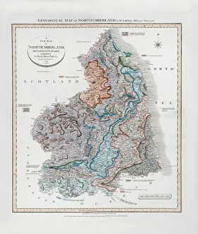 Smiths Prints: Geological Map of Northumberland (William Smith, 1824)