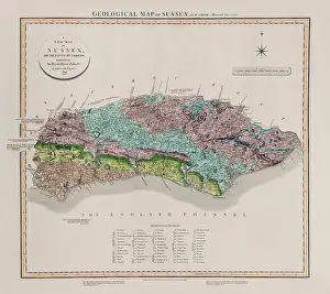 Divided Prints: Geological Map of Sussex (William Smith, 1819)