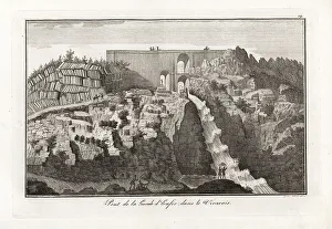 Geologists Prints: Geologists at the Bridge of the Jaws of Hell, France, 18th centu