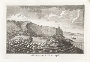 Beams Prints: Geologists exploring the basalt formations on Staffa, 1822