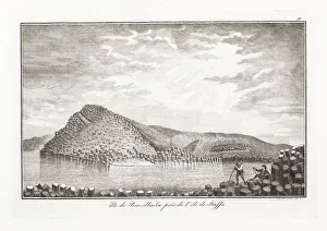 Mineralogy Prints: Geologists viewing the reef in front of Fingal's Cave, Staffa, 1