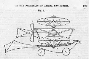 George Cayleys design for a convertiplane Side elevation