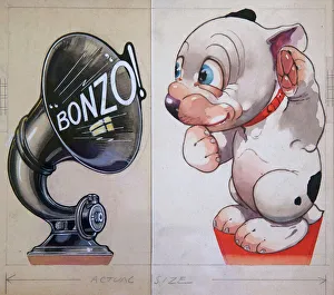 Images Dated 5th October 2014: George Ernest Studdy, Bonzo with loudspeaker