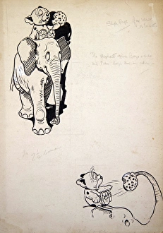 Images Dated 5th October 2014: George Ernest Studdy, Bonzo rides an elephant