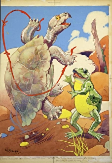 Images Dated 5th October 2014: George Ernest Studdy, giant tortoise and frog