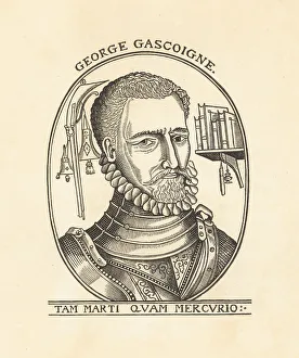 Courtier Prints: George Gascoigne, English poet and soldier, 1534-1577