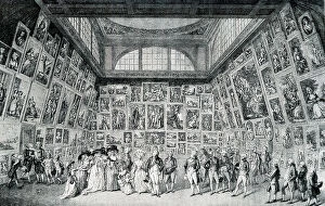 1788 Collection: George III and Royal Family viewing RA exhibition