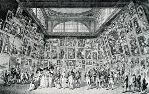 1788 Prints: George III and Royal Family viewing RA exhibition