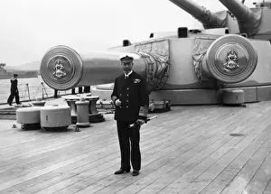 George V on board battleship HMS Queen Elizabeth