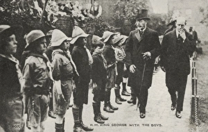 George V inspecting boy scouts George V inspecting boy scouts