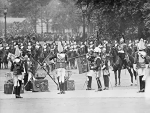 Ceremonial Prints: George V presenting new standards to Household Cavalry