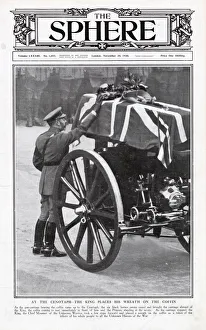 Unidentified Gallery: George V putting wreath on Unknown Warriors coffin 1920
