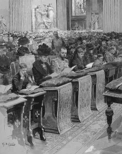 Bereavement Prints: George V, Queen Mary and family at funeral service