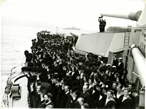 Scapa Gallery: George VI departing HMS Duke of York, Scapa Flow, WW2