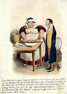 Savings Prints: Georgian cartoon, money for a beer shop