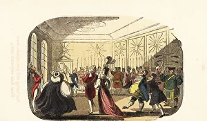 Courtier Prints: Georgian gentlement and ladies at an audience with the king