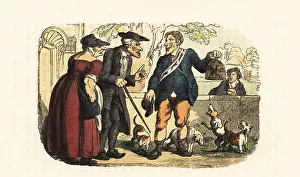 Rudolph Ackermann Prints: A Georgian rat-catcher showing some captured rats in a cage