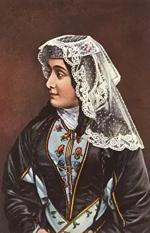 Lacey Prints: Georgian Woman in Traditional costume