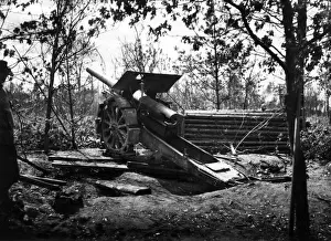 Camouflaged Prints: German 13cm field gun at Houthulst, Western Front, WW1