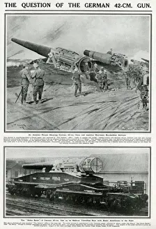 Bombarding Prints: German 42cm guns bombarding Antwerp