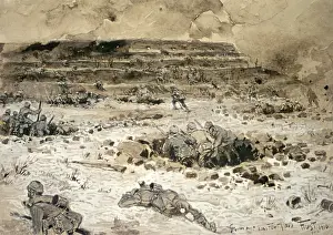 Germans Prints: German attack on Fort Vaux, Verdun, France, WW1