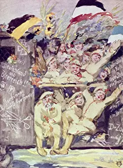 Enthusiasm Prints: German and Austrian troops setting off for WW1