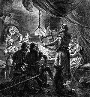 Images Dated 22nd February 2011: German bard sings in medieval hall