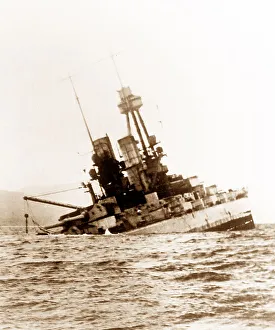 Scapa Prints: German Battleship Bayern sinking, Scapa Flow