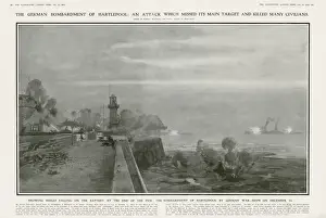 Germans Prints: German bombardment of Hartlepool during World War I