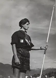 Camping Prints: German boy scout at World Jamboree