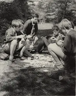 Camping Prints: German boy scouts at camp
