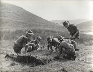 German boy scouts with camp loom
