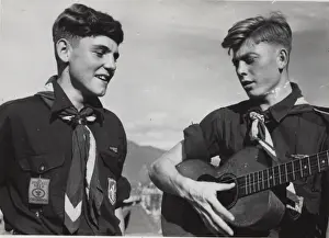 Guitar Prints: Two German boy scouts at World Jamboree, Austria