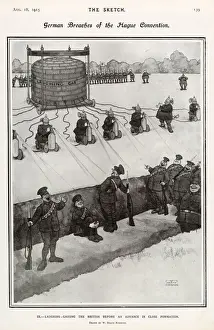 Convention Prints: German breaches of the Hague Convention - laughing gassing the British before an advance