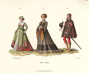 German bride, a maiden and a Burgermeister, 16th century German bride, a maiden and a Burgermeister, 16th century