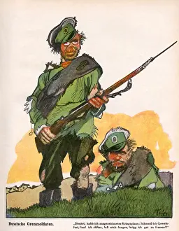 Russians Prints: German caricature of Russian soldiers, WW1