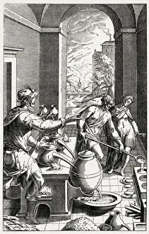 Images Dated 18th November 2019: A German Chemist (or Alchemist!) and his assistants