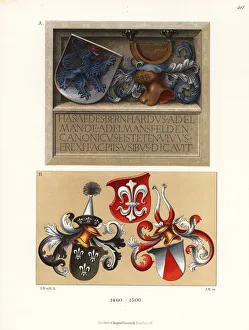 Images Dated 15th November 2019: German coats of arms from the late 15th century