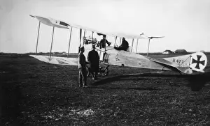 Seater Prints: German crew with biplane, Galicia, WW1