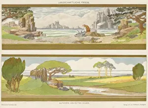 Hoffmann Prints: German design, two panoramic landscapes
