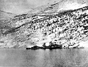 Aground Gallery: German Destroyer Aground at Narvik; Second World War, 1940