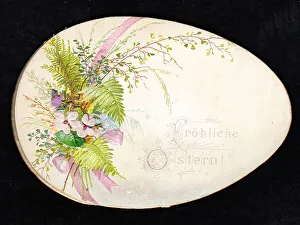 Images Dated 15th May 2018: German Easter card in the shape of a decorated egg