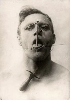 Tongue Collection: A German Fakir - man undergoing extreme accupuncture