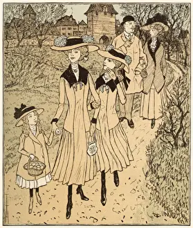 A German family goes out to gather the eggs of the Easter Hare (or Bunny)