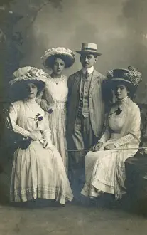 German family group in studio portrait