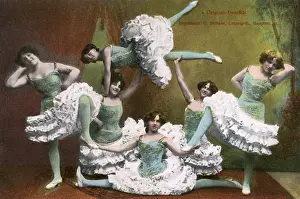 Acrobatic Prints: German female dance troupe striking a sculptural pose